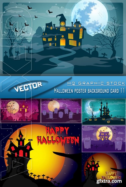 Stock Vector - Halloween poster background card 11