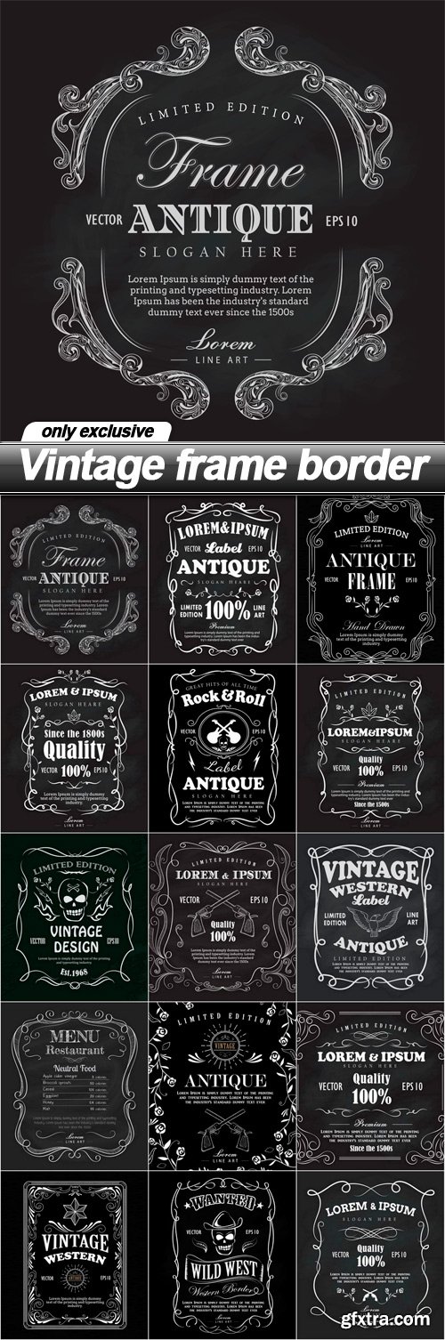 Vintage frame border - 15 EPS