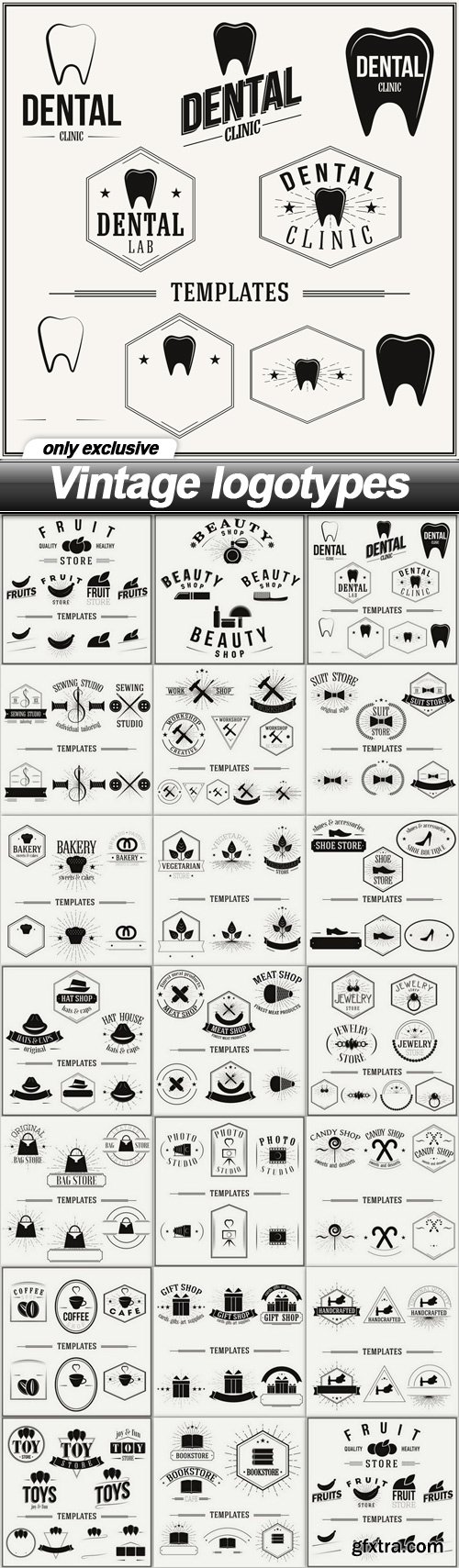 Vintage logotypes - 20 EPS