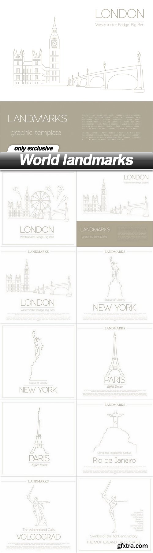 World landmarks - 10 EPS