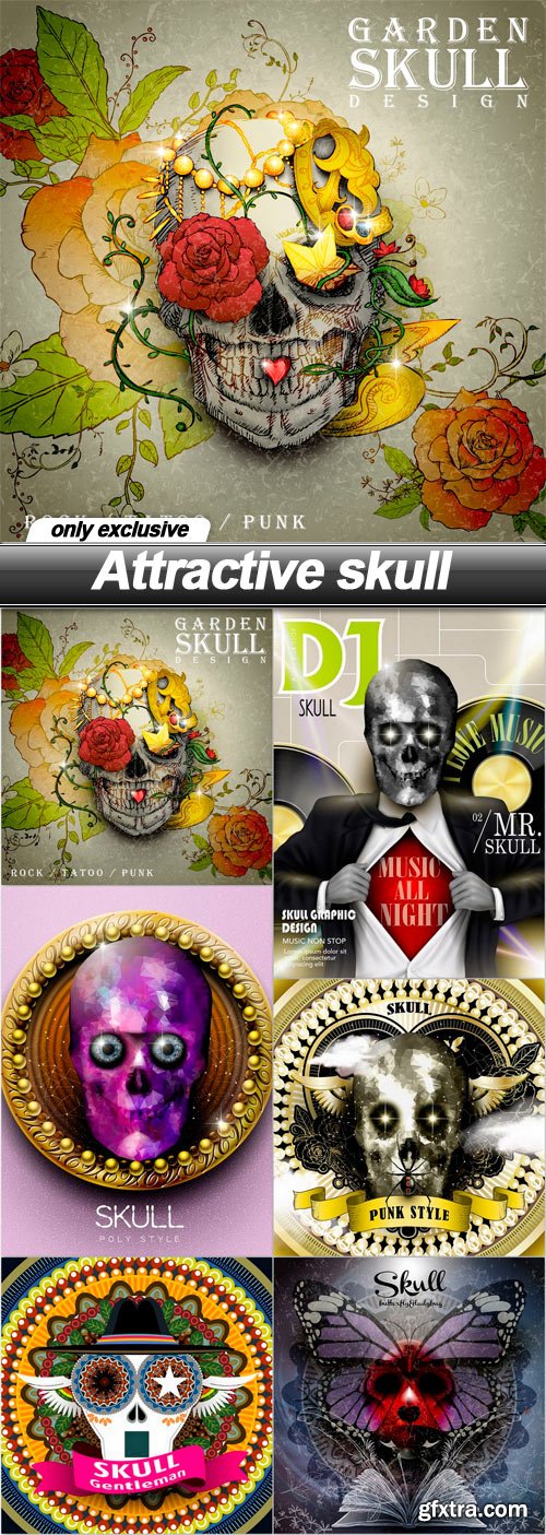 Attractive skull - 6 EPS