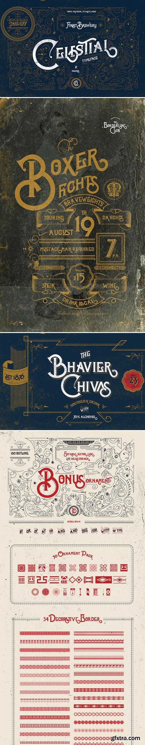 CM - Celestial Fonts &amp; Vintage Pattern 409909