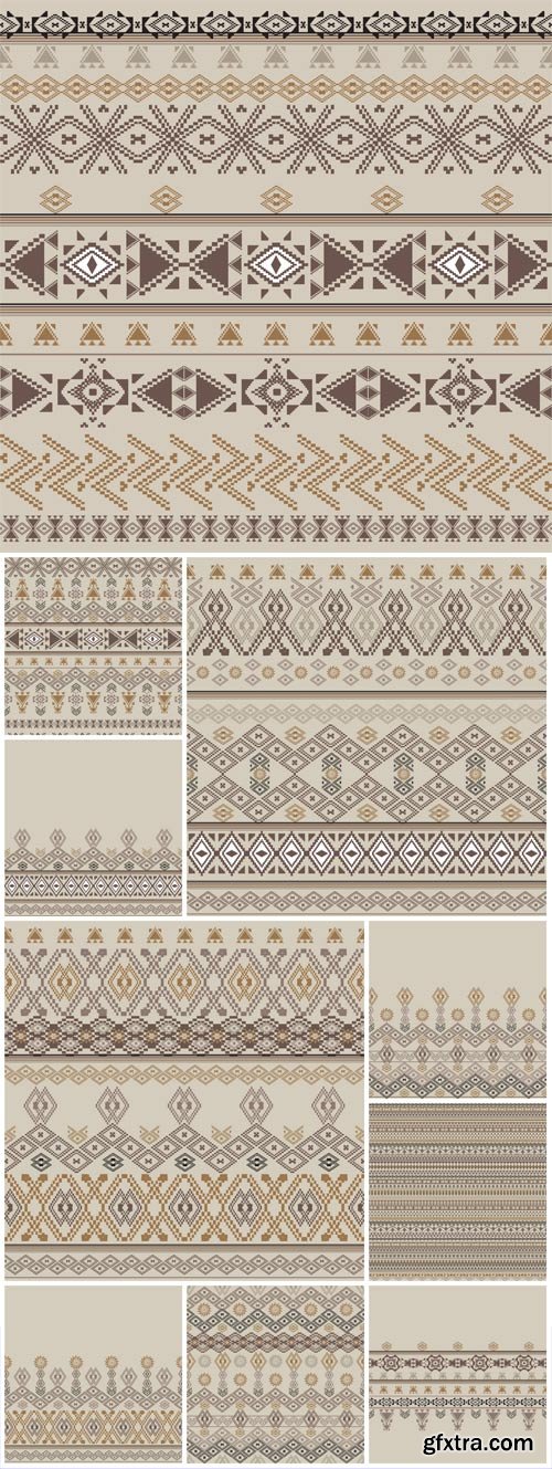 Ethnic patterns, vector backgrounds