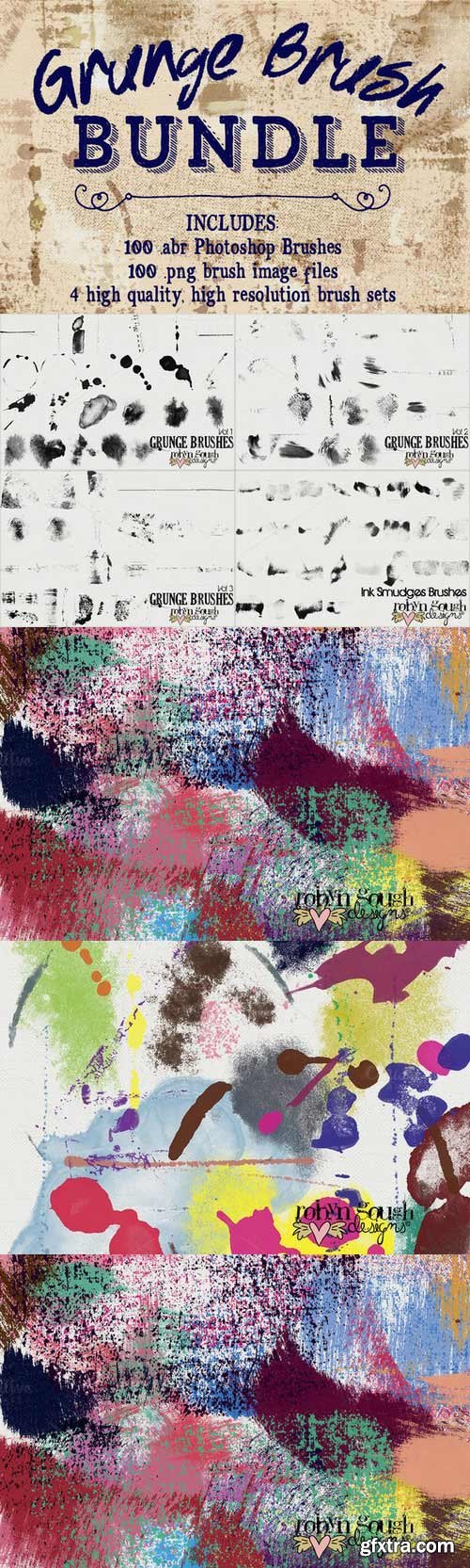 CM - Grunge Photoshop Brushes Bundle 95267