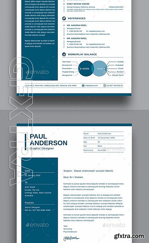 GraphicRiver - Andersons Clean Resume Set 13307738