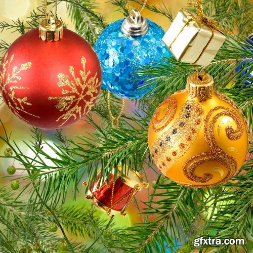 Christmas balls on the christmas tree, 15 x UHQ JPEG