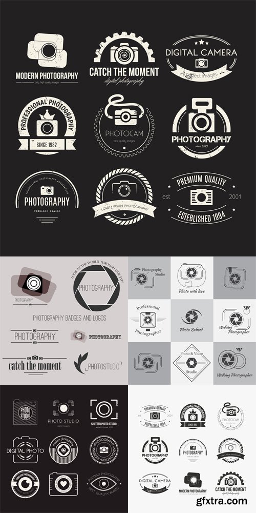 Photography Logos Bages Vector Set Photography Logos Bages Vector Set