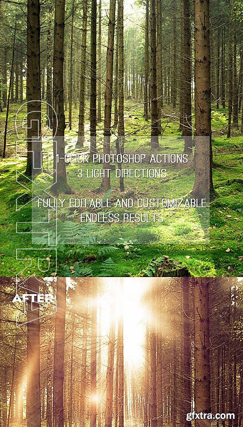 GraphicRiver - Rays of Light Photoshop Action 13356073