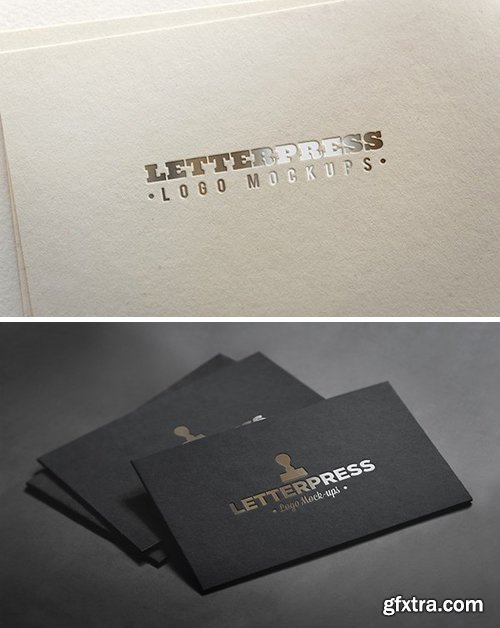 Logo Mock-ups - Golden Letterpress on Business Card