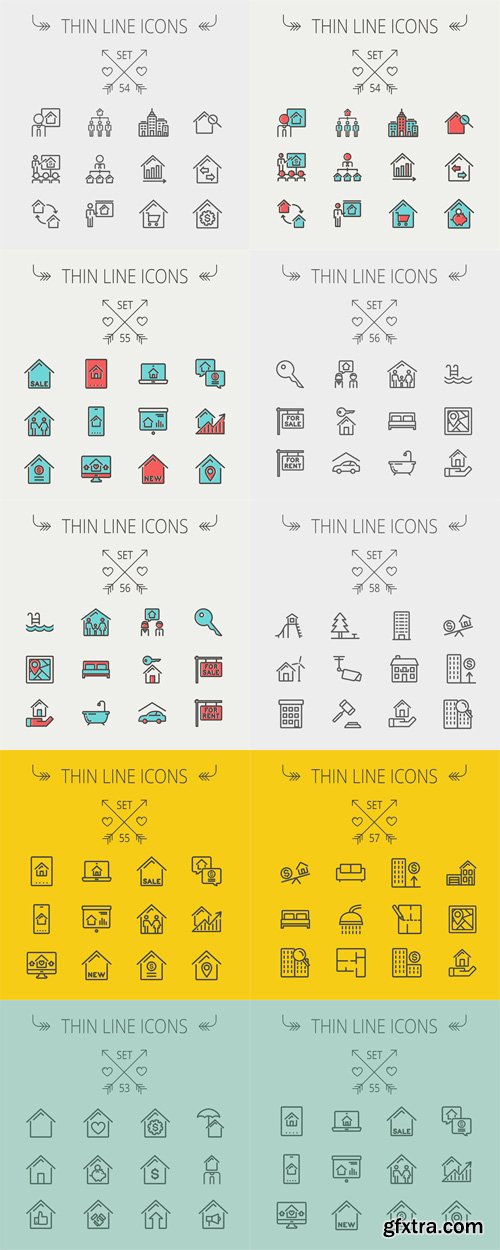 Thin Line Icons Collection