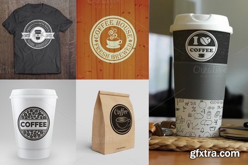 CM - 35 Coffee, Cafe &amp; Cake Logo Bundle 394804