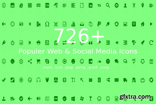 CM - 726+ Populer Web &amp; Social Media Icon 410126