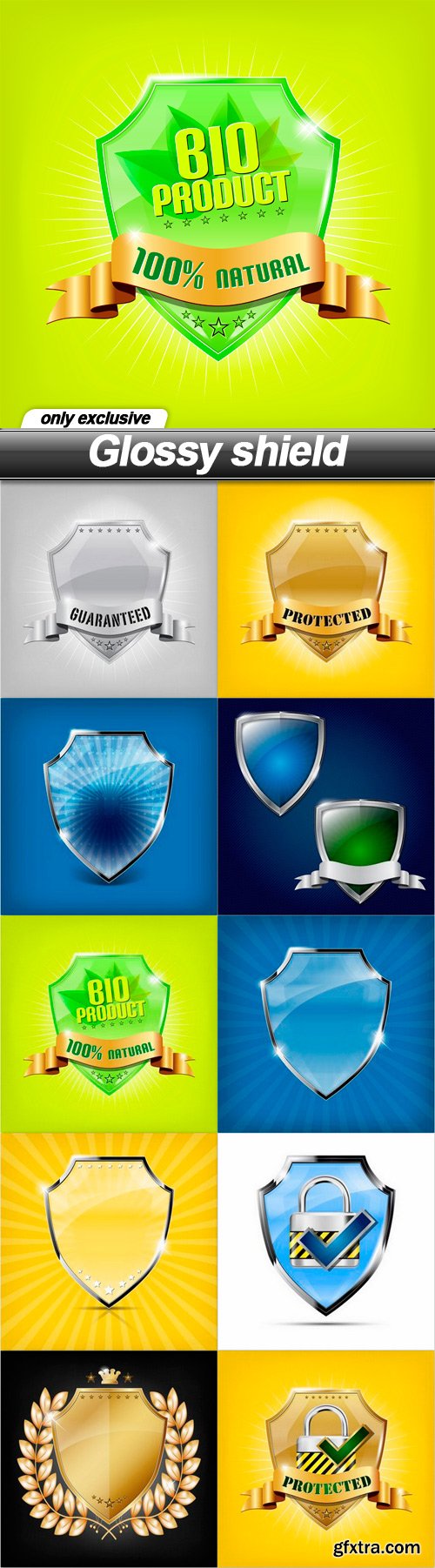 Glossy shield - 10 EPS Glossy shield - 10 EPS