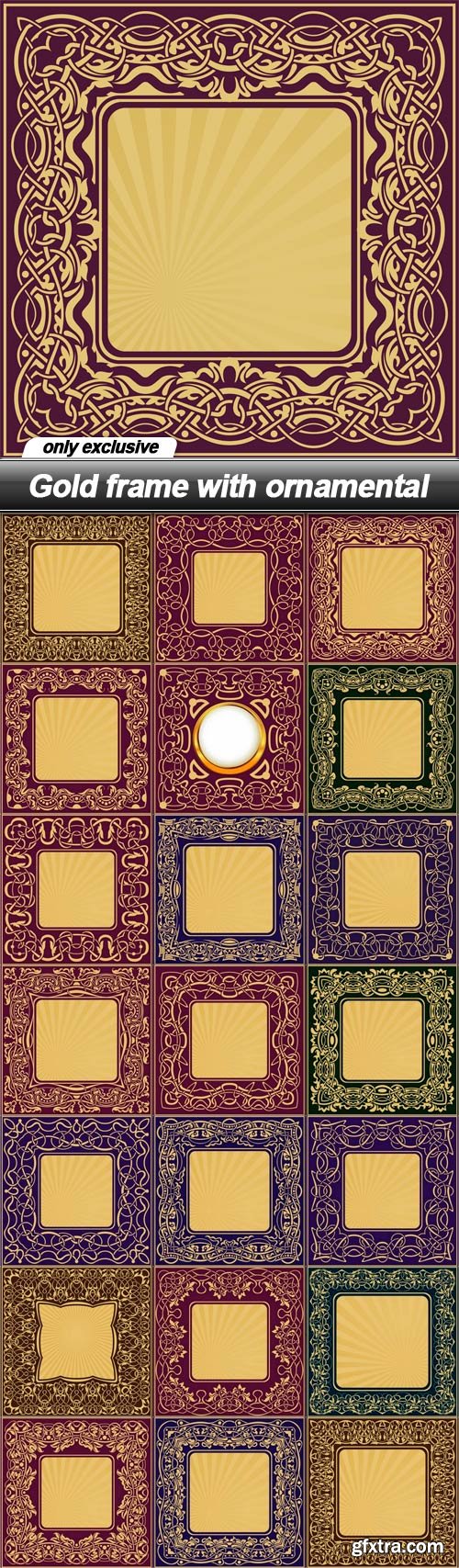 Gold frame with ornamental - 20 EPS Gold frame with ornamental - 20 EPS