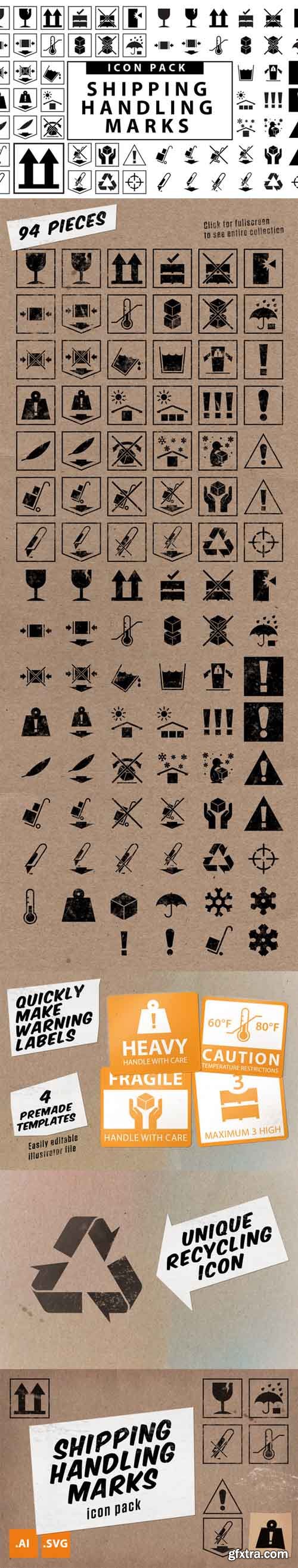 Travel Wise Shipping Labels Icon Set