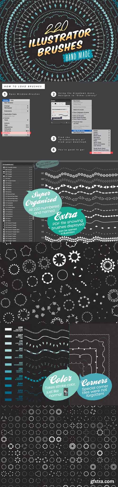 CM - 220 Sketched Illustrator Brushes 75036