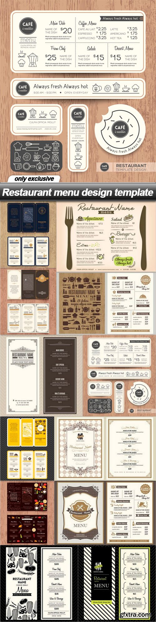 Restaurant menu design template - 12 EPS Restaurant menu design template - 12 EPS
