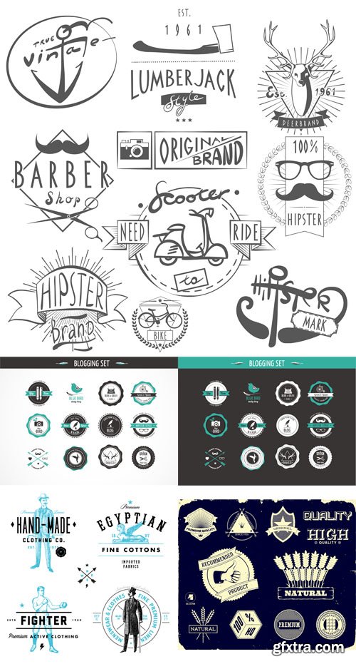 Set of Retro Vintage Badges and Labels