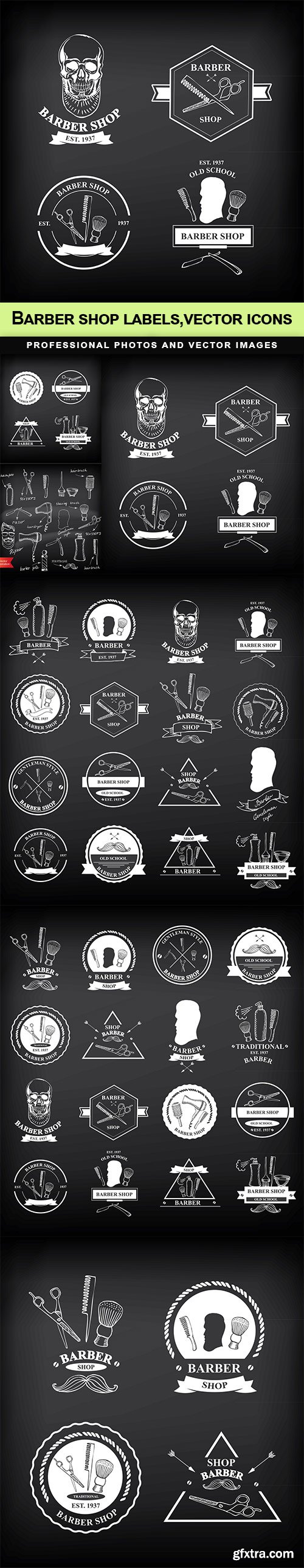 Barber shop labels,vector icons - 6 EPS Barber shop labels,vector icons - 6 EPS