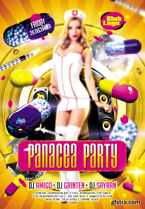 Panacea Party &ndash; Flyer PSD Template + Facebook Cover