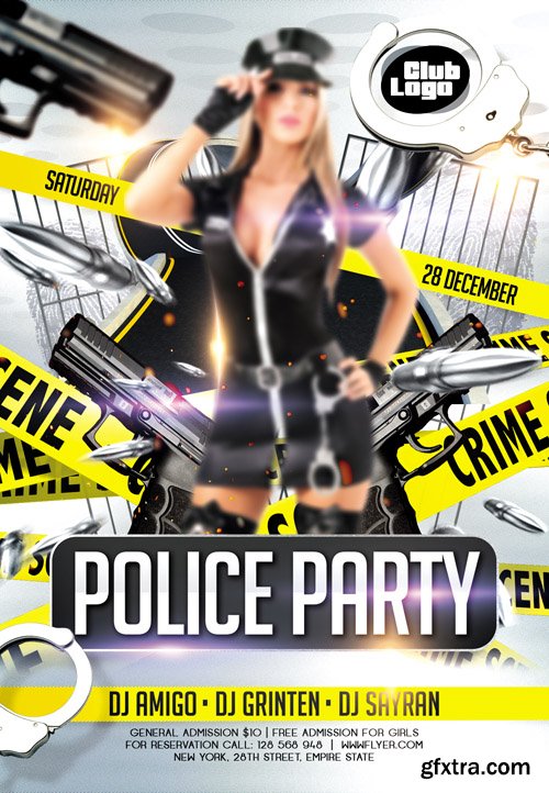 Police Party &ndash; Flyer PSD Template + Facebook Cover