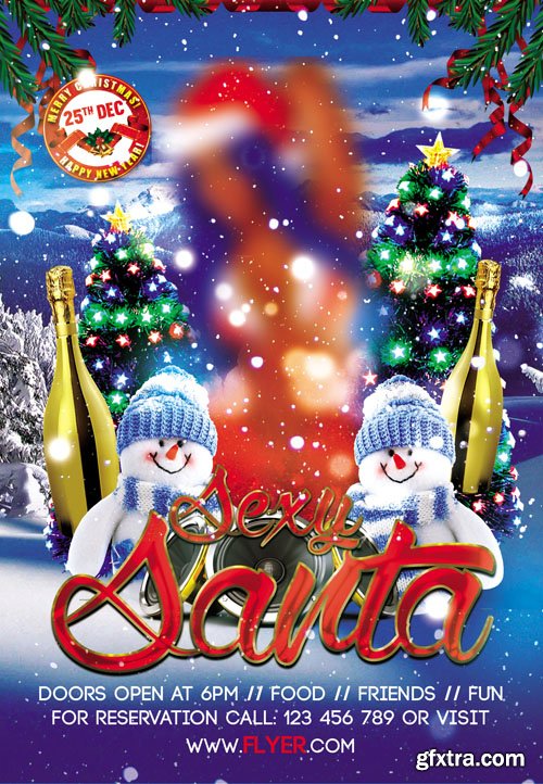 Sexy Santa Party – Flyer PSD Template + Facebook Cover Sexy Santa Party – Flyer PSD Template + Facebook Cover