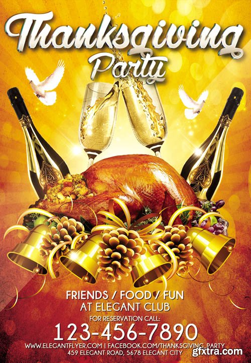 Thanksgiving Party Night – Flyer PSD Template + Facebook Cover Thanksgiving Party Night – Flyer PSD Template + Facebook Cover