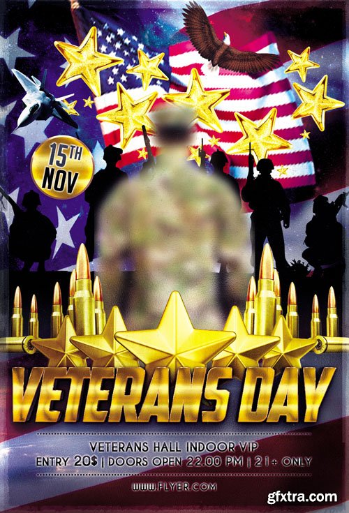 Veterans Day Party – Flyer PSD Template + Facebook Cover Veterans Day Party – Flyer PSD Template + Facebook Cover