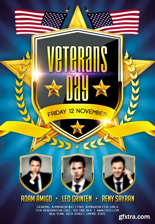 Veterans Day 2 &ndash; Flyer PSD Template + Facebook Cover