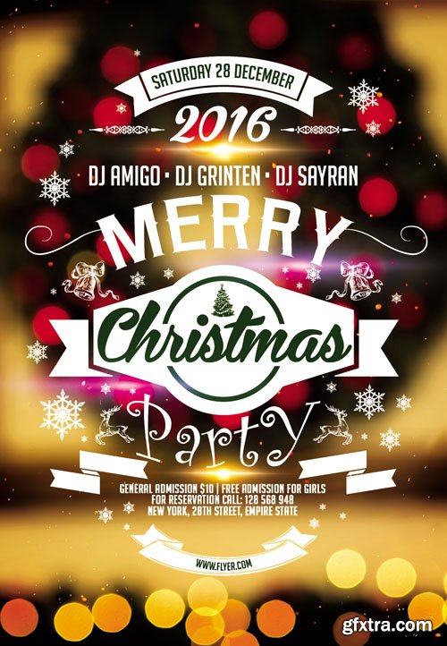 Merry Christmas Party – Flyer PSD Template + Facebook Cover Merry Christmas Party – Flyer PSD Template + Facebook Cover