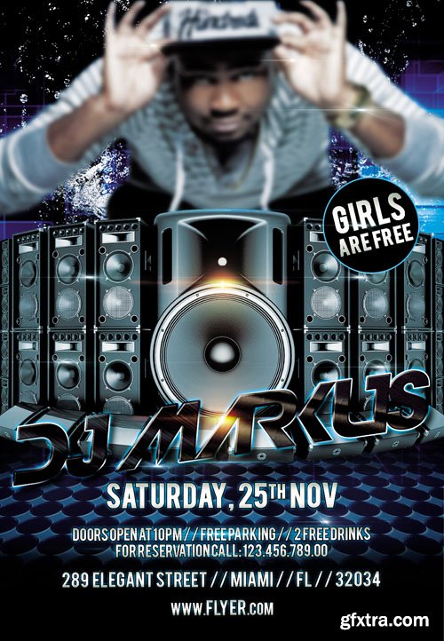 Dj Markus &ndash; Flyer PSD Template + Facebook Cover