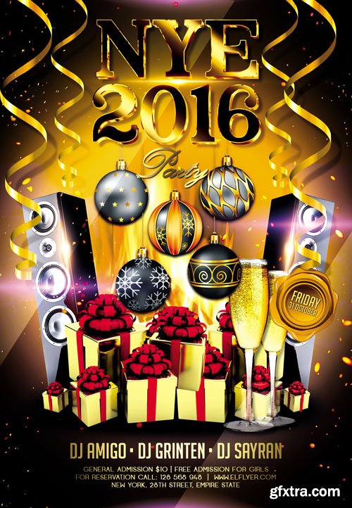 NYE 2016 &ndash; Flyer PSD Template + Facebook Cover