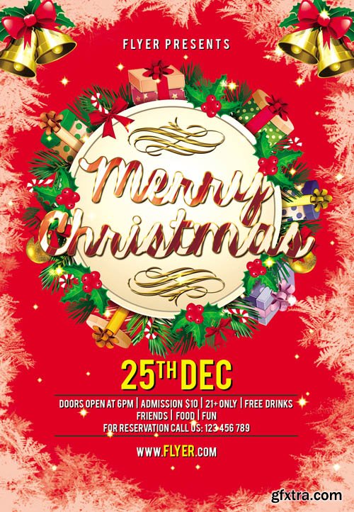Merry Christmas – Flyer PSD Template + Facebook Cover Merry Christmas – Flyer PSD Template + Facebook Cover