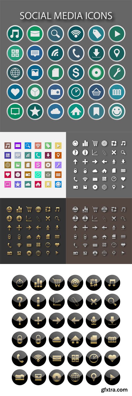 Social Media Icons Vector Set