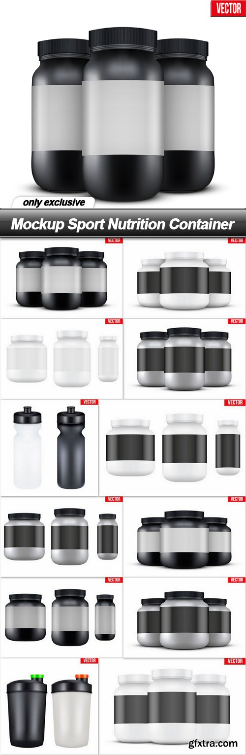 Mockup Sport Nutrition Container - 12 EPS