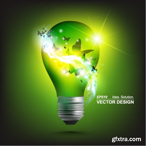 Collection of vector image background is a high-tech electric lamp 25 EPS