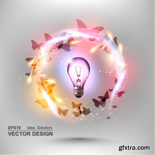 Collection of vector image background is a high-tech electric lamp 25 EPS
