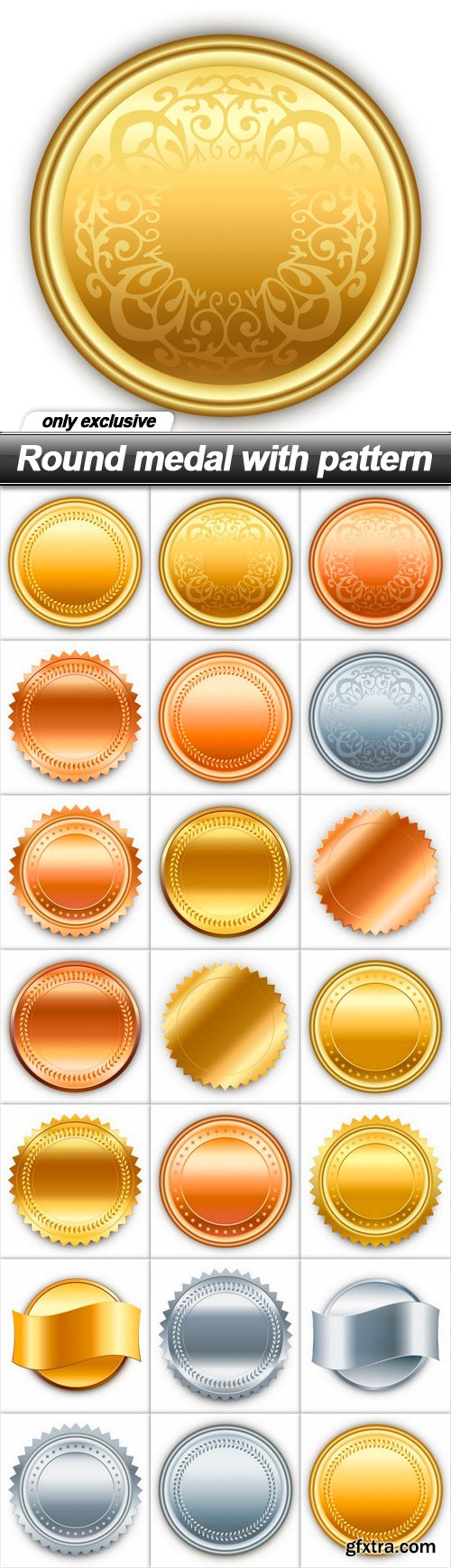 Round medal with pattern - 20 EPS