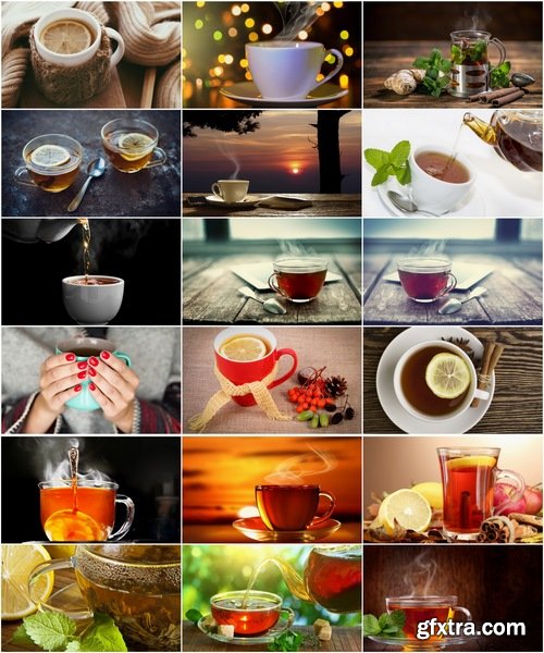 Collection of hot tea cup glass beaker heat steam 25 HQ Jpeg