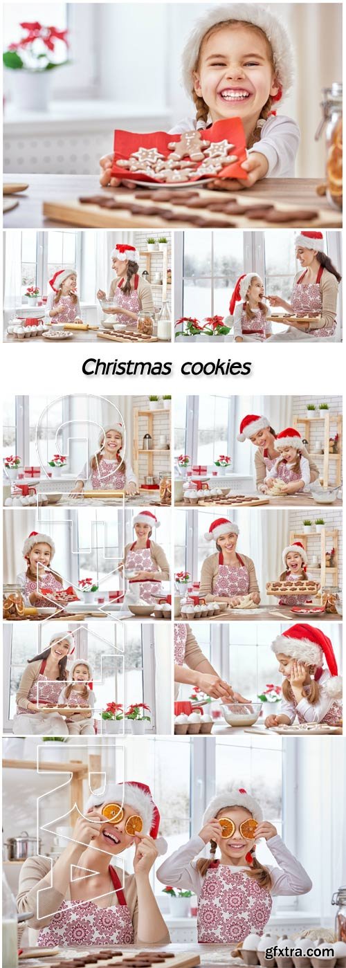 Christmas Cookies, Mother and Daughter 10xJPG