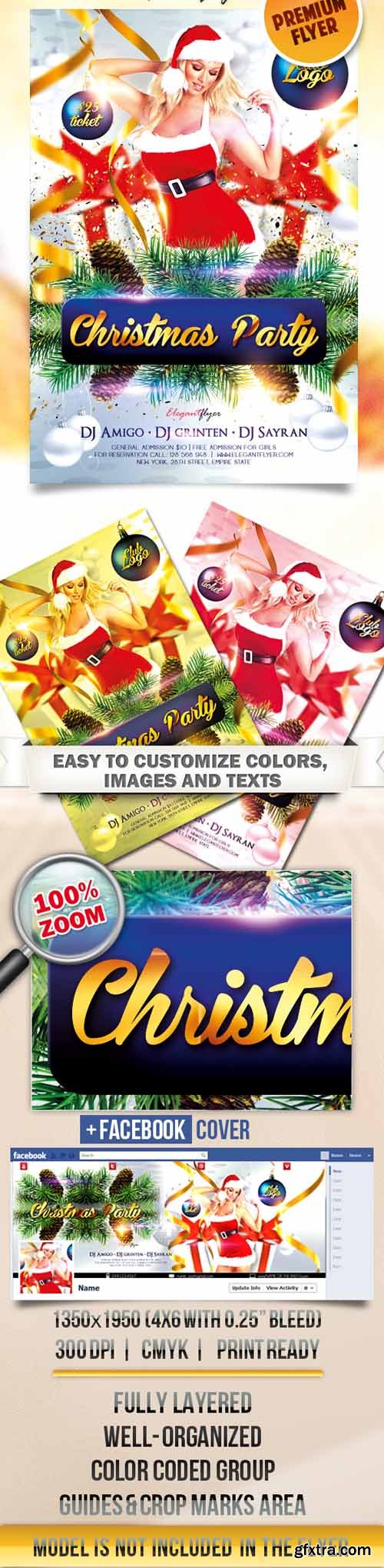 Christmas Party &ndash; Flyer PSD Template + Facebook Cover