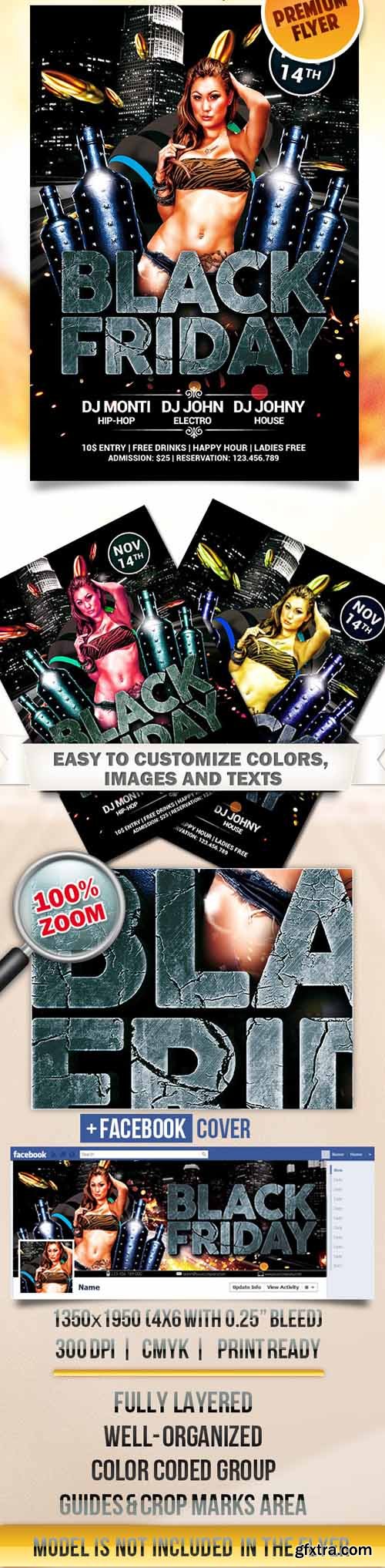 Black Friday &ndash; Flyer PSD Template + Facebook Cover