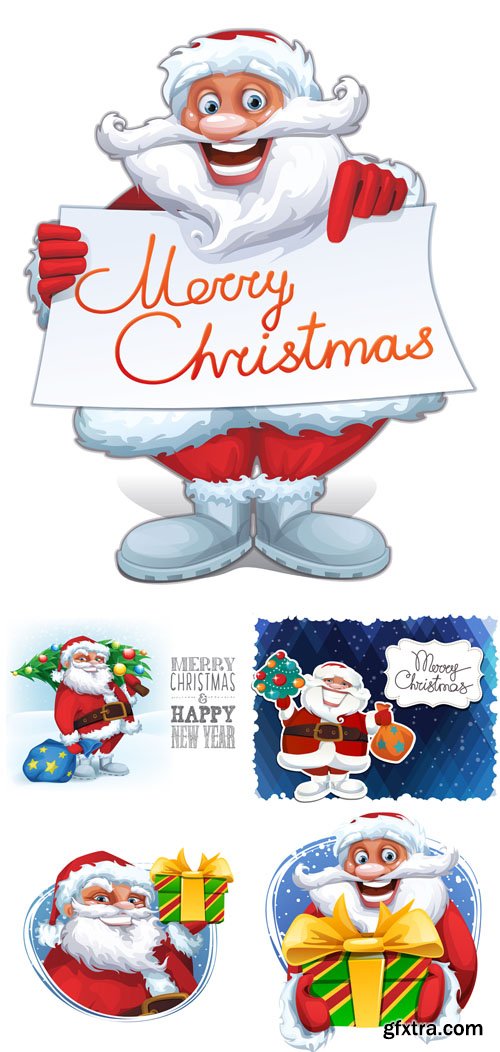 Christmas card with Santa Claus Set 2
