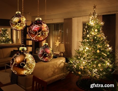 Christmas tree Collection of toy New Year Christmas Interior 25 HQ Jpeg