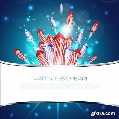 Collection of vector a background picture fireworks firecracker rocket 25 EPS