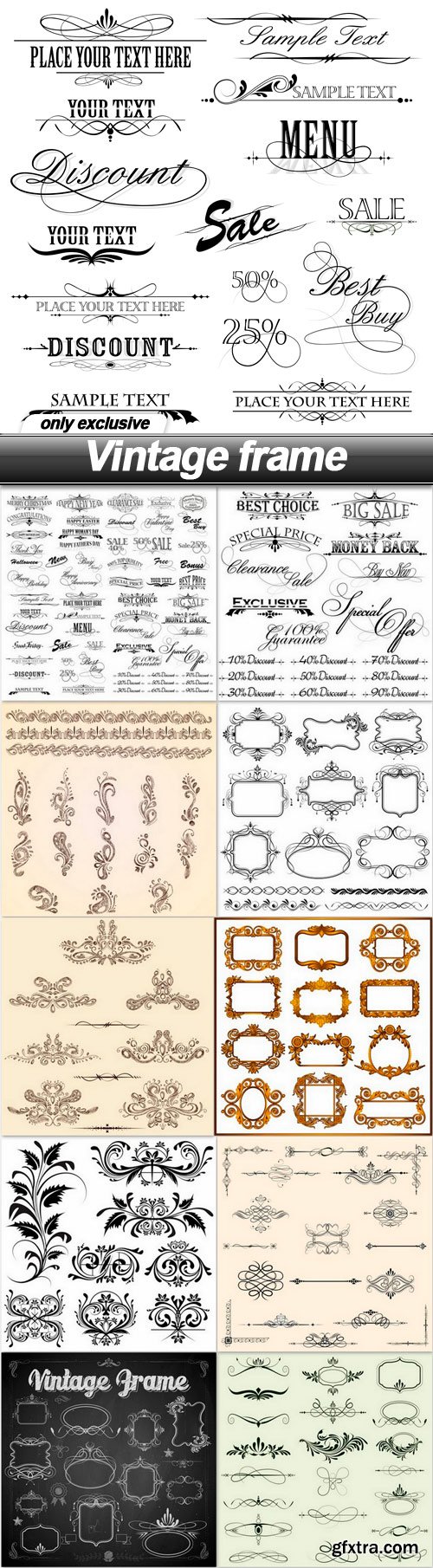 Vintage frame - 11 EPS