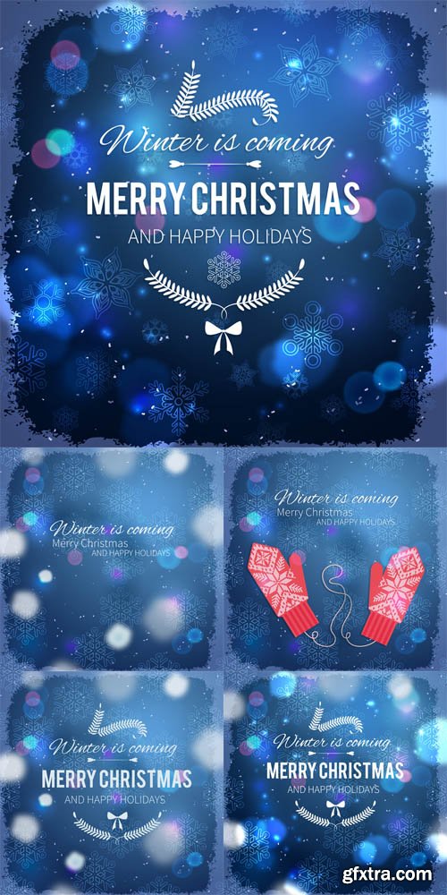 5 Happy New Year Cards with Bokeh Background 5 Happy New Year Cards with Bokeh Background