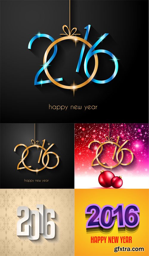 2016 Happy New Year Backgrounds Vector Set 2016 Happy New Year Backgrounds Vector Set
