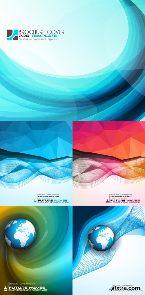 Vector Abtract Waves Backgrounds for Brochures