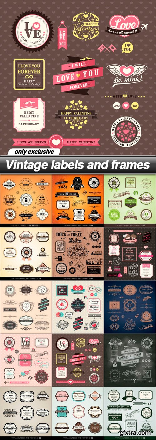 Vintage labels and frames - 15 EPS Vintage labels and frames - 15 EPS